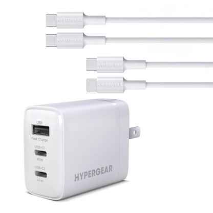 Hypergear 45W USB-C PD PPS Tri-Port Gan Fast Wall Charger