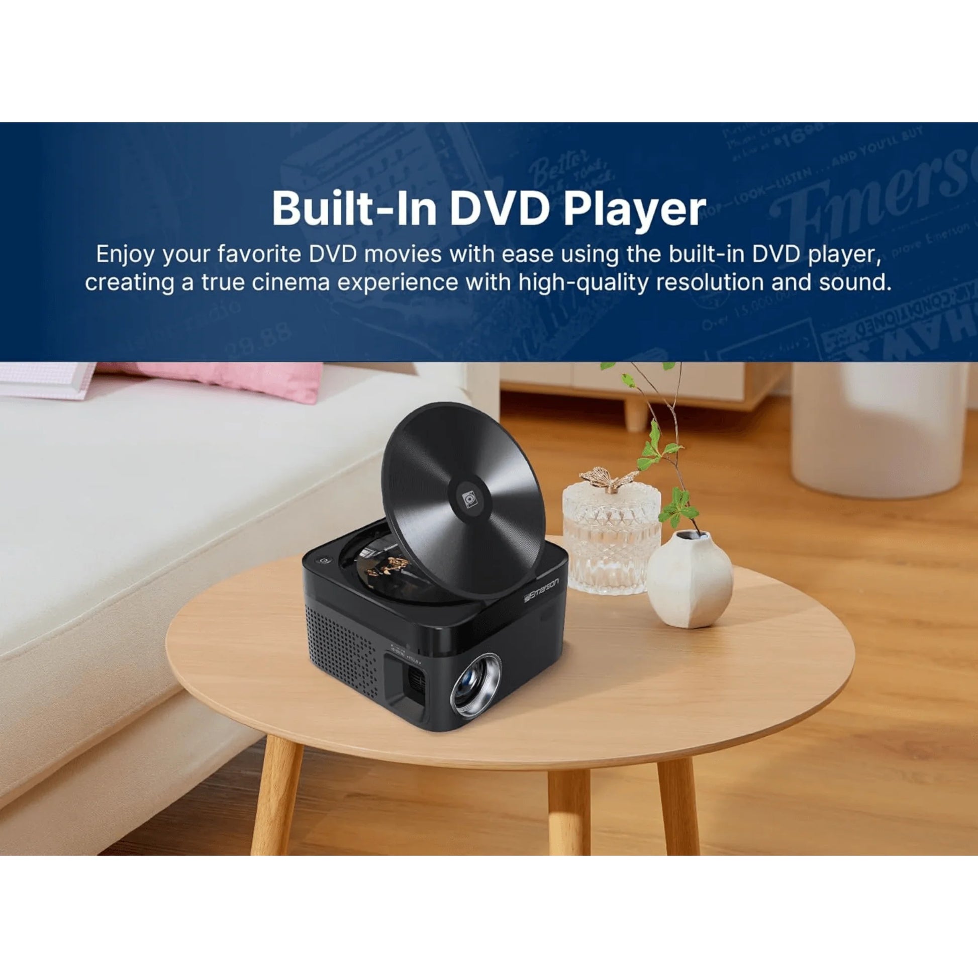 Emerson 120" Home Theater LCD Projector with Built-In DVD Player