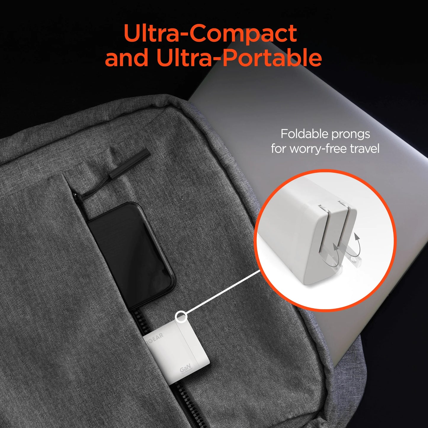 Hypergear Speedboost 45W USB-C PD Tri-Port Gan Fast Wall Charger with PPS and 6Ft USB-C Cable