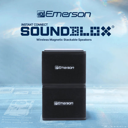 Emerson 1-Pair Instant Connect Sound Blox Wireless Magnetic Stackable Speakers