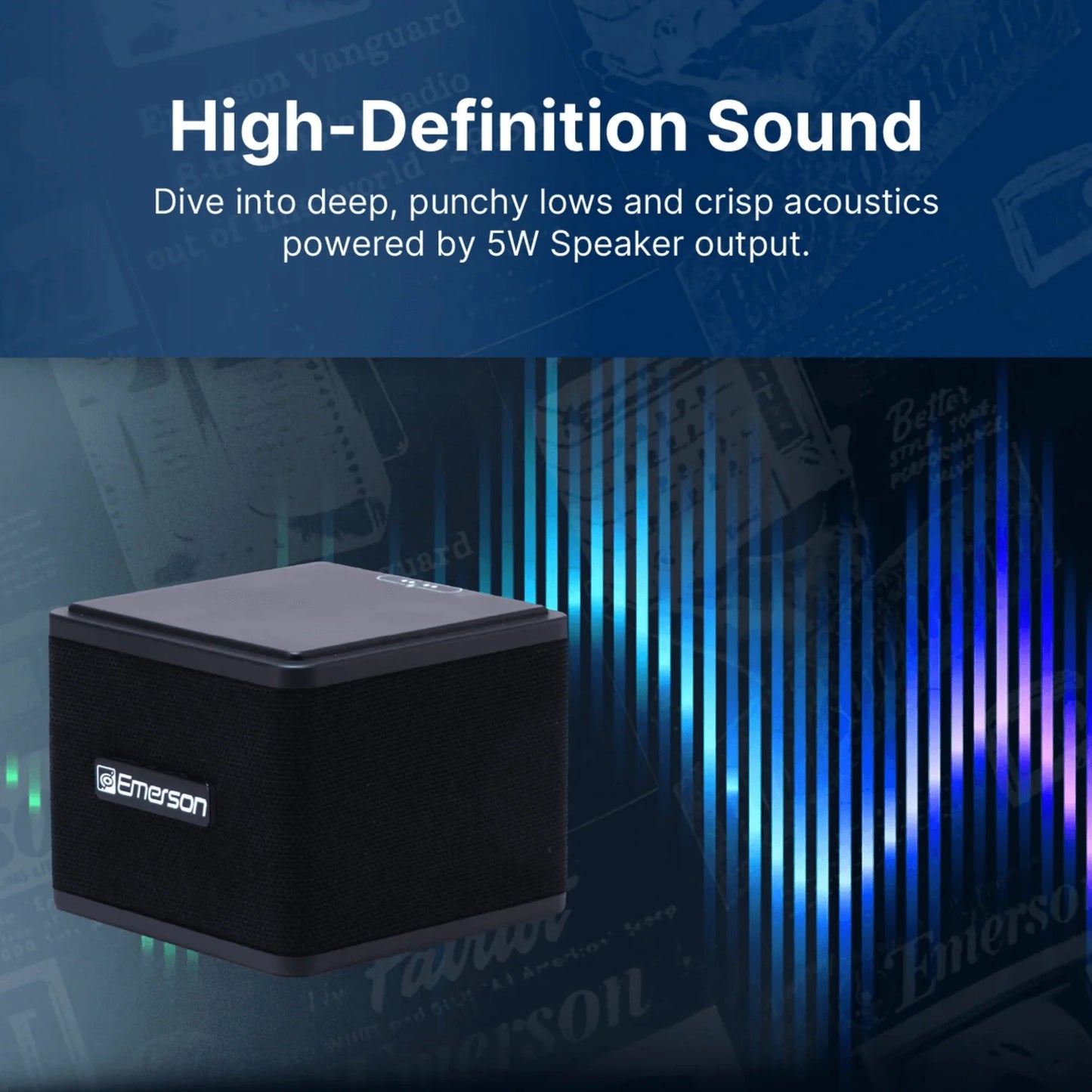 Emerson 1-Pair Instant Connect Sound Blox Wireless Magnetic Stackable Speakers