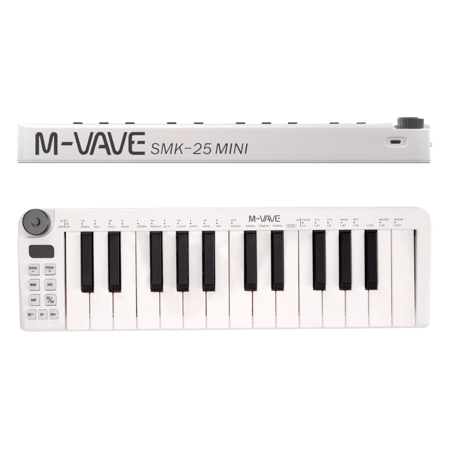 Smk-25Mini MIDI Keyboard Rechargeable 25-Key MIDI Control Keyboard Instrument Mini Portable USB Keyboard MIDI Controller