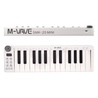 Smk-25Mini MIDI Keyboard Rechargeable 25-Key MIDI Control Keyboard Instrument Mini Portable USB Keyboard MIDI Controller