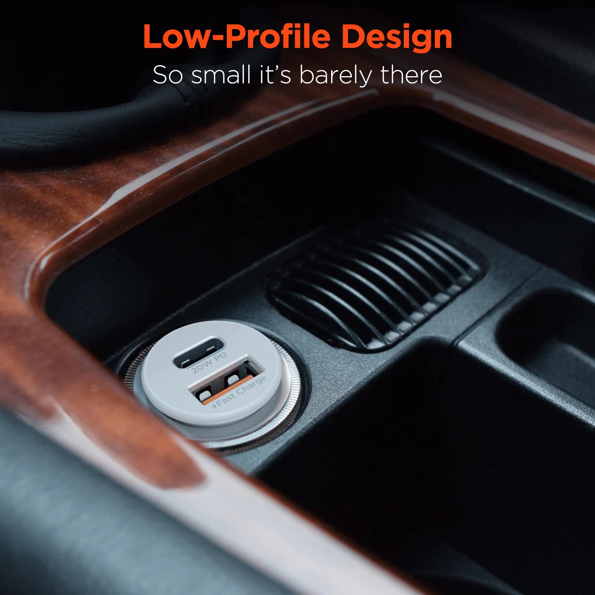 Hypergear Mini 20W USB-C PD + 18W USB Fast Car Charger