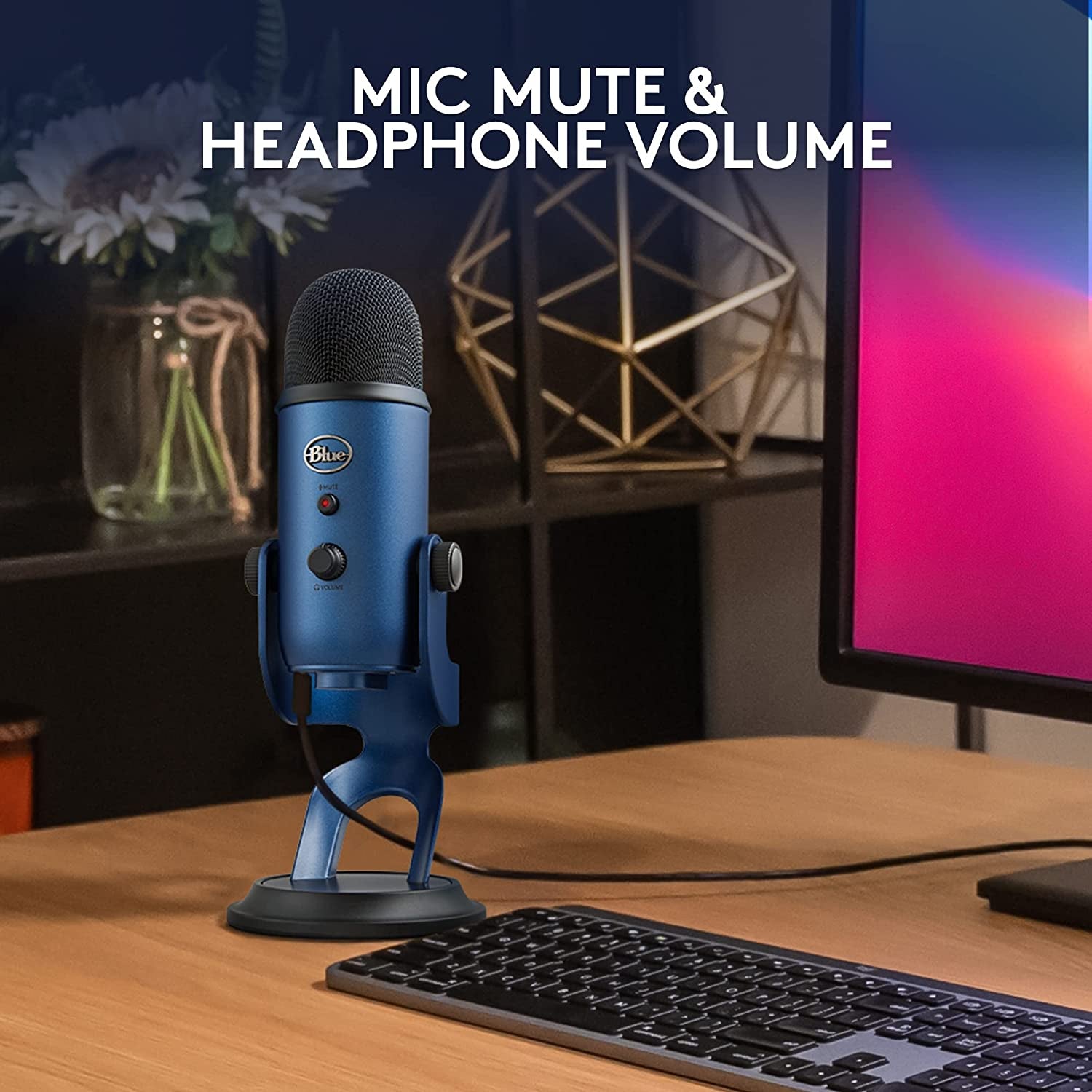 Creators Blue Yeti USB Microphone for Gaming, Streaming, Podcast, Youtube, Discord, PC, Studio Sound, Plug & Play-Midnight Blue