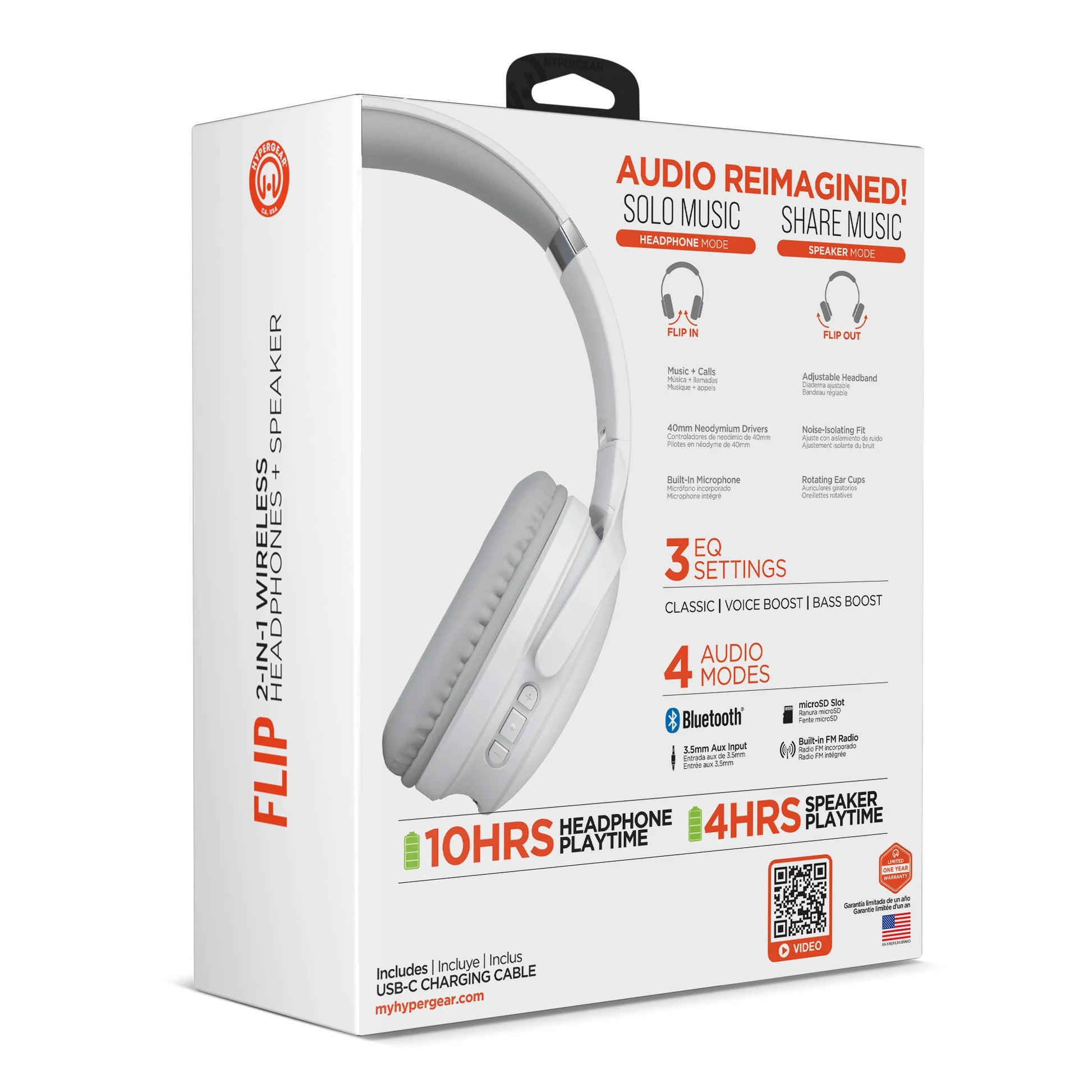 Hypergear Flip 2-In-1 Headphones plus Speaker