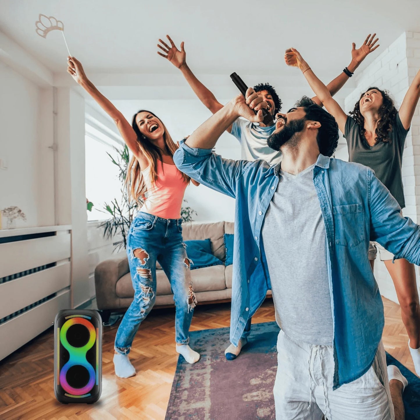 IQ Sound 2X5-Inch TWS Fusion Glow Portable Bluetooth Speaker