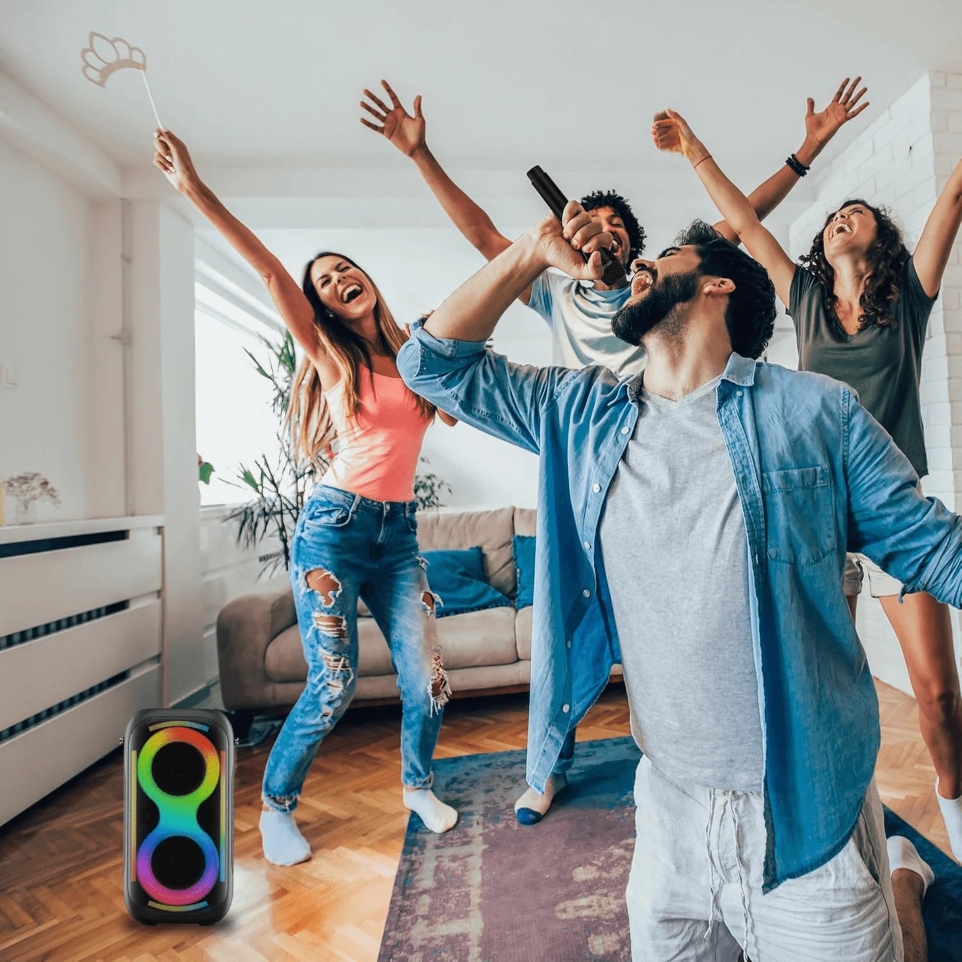 IQ Sound 2X5-Inch TWS Fusion Glow Portable Bluetooth Speaker